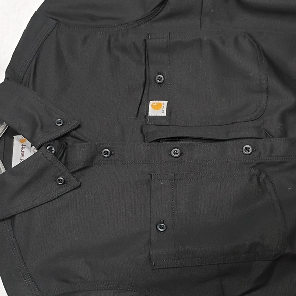 NWT Carhartt Black 103105 Women Rugged Pro Relaxed Canvas Short Sleeve Size Lg - Picture 3 of 11